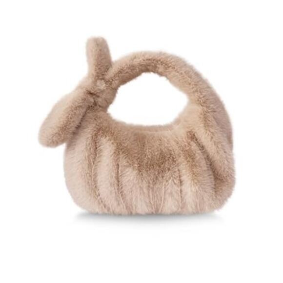Handbags - Women's Furry Tote Bag Faux Fur Cute Mini Bags Plush Small Purse Autumn